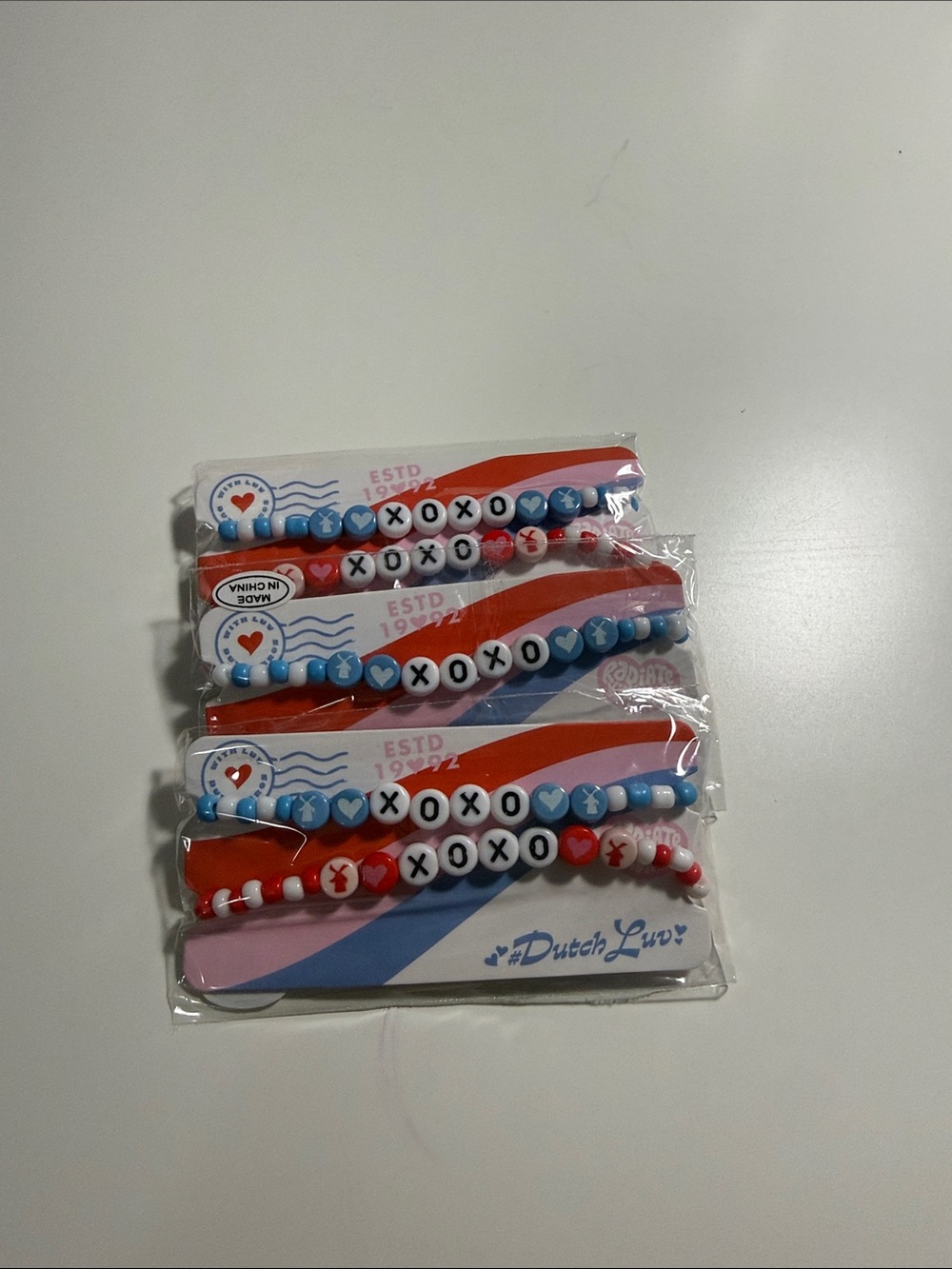 Dutch Bros Valentines Exclu Friendship Bracelets-Red,White&Blue(sold separately)
